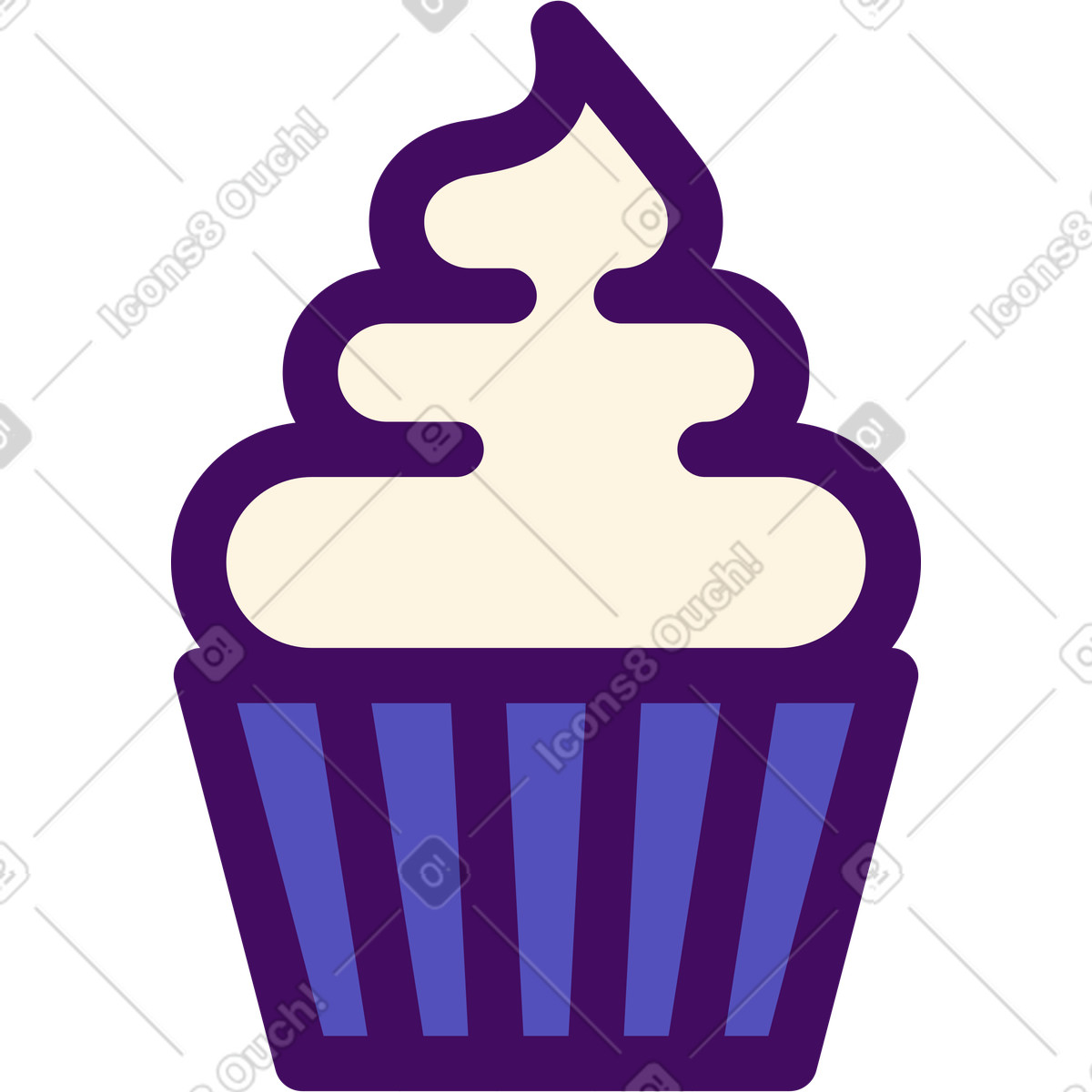 Cupcake-Illustration im Simplistic-Stil als Download in PNG, SVG