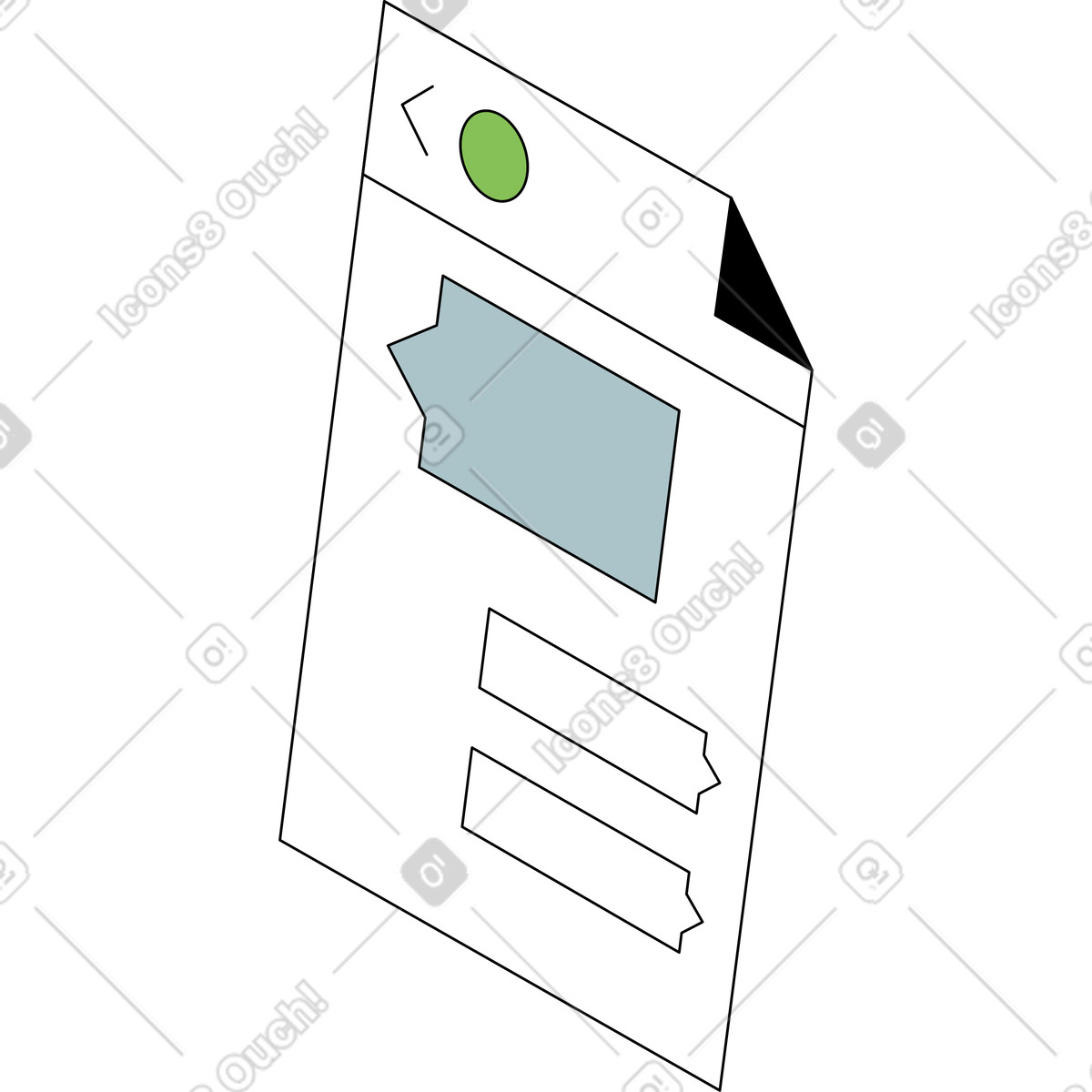 Chat illustration in Isometric style download in PNG, SVG