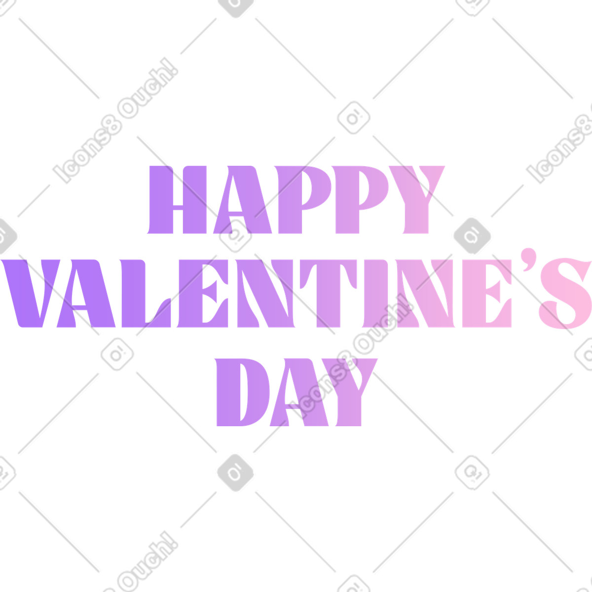 Ilustración Letras feliz día de san valentín gradiente en estilo Florid a descargar en PNG y SVG