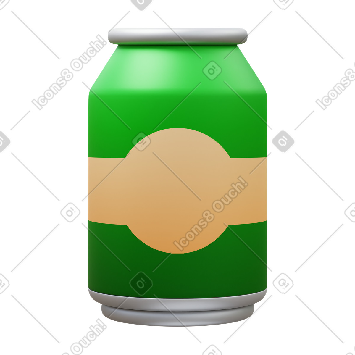 Ilustración Beer can en estilo 3D Fluency a descargar en PNG y SVG