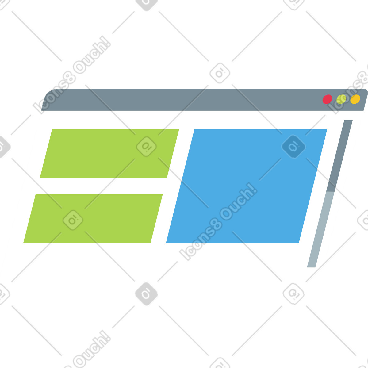 Catchy スタイルの Window with blocks of text のイラストをPNG、SVG形式でダウンロード
