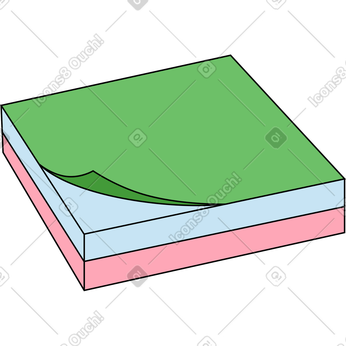 Appunti su post-it illustrazione in stile Kindy scarica in PNG, SVG
