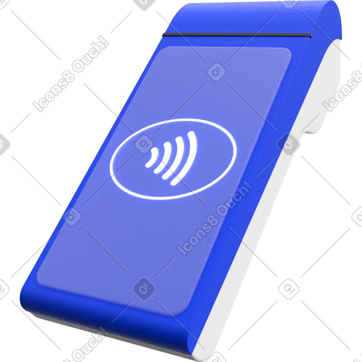 Pos terminal with the screen on, Mobile payment and retail checkout illustration in PNG, SVG