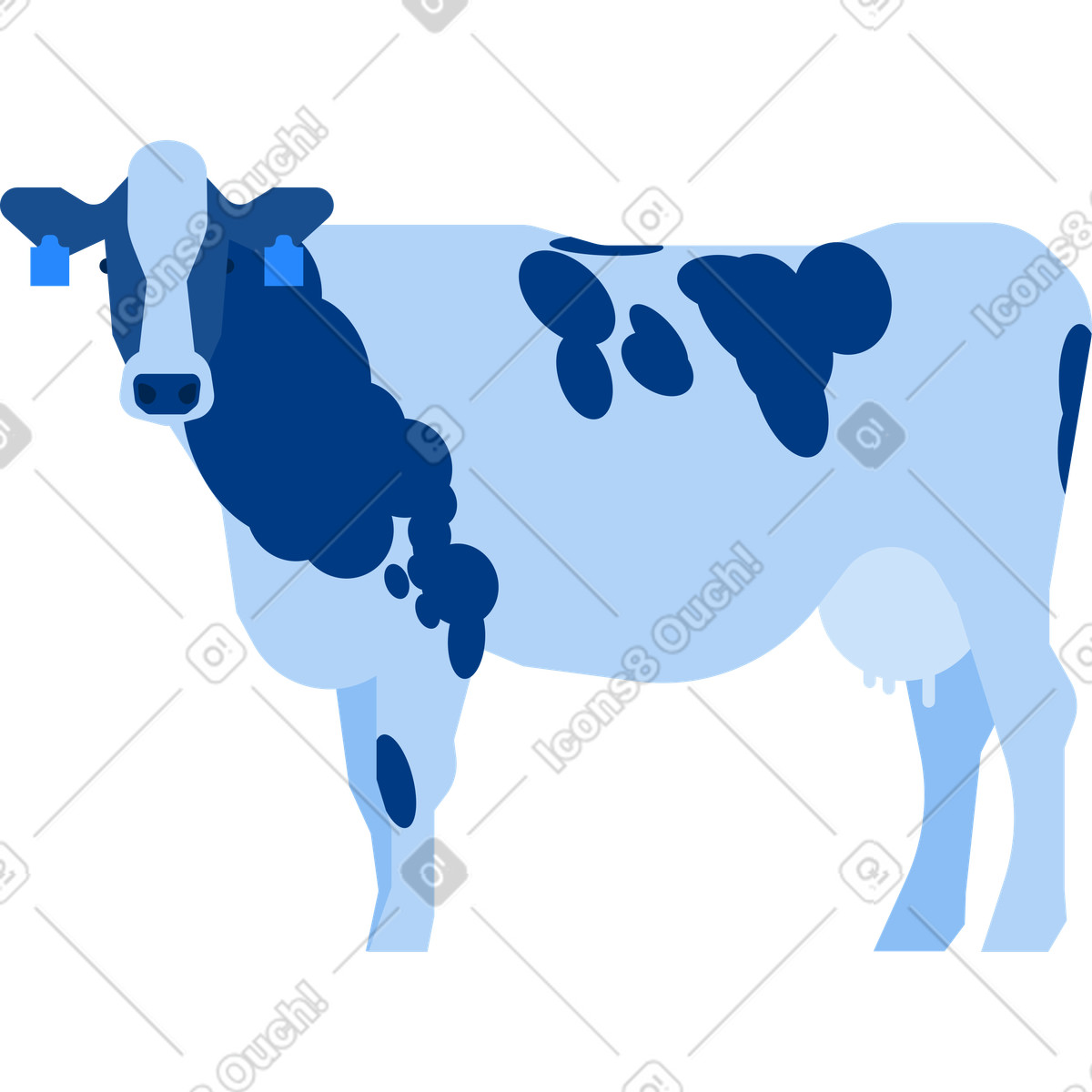 Kuh-Illustration im Urban-Stil als Download in PNG, SVG