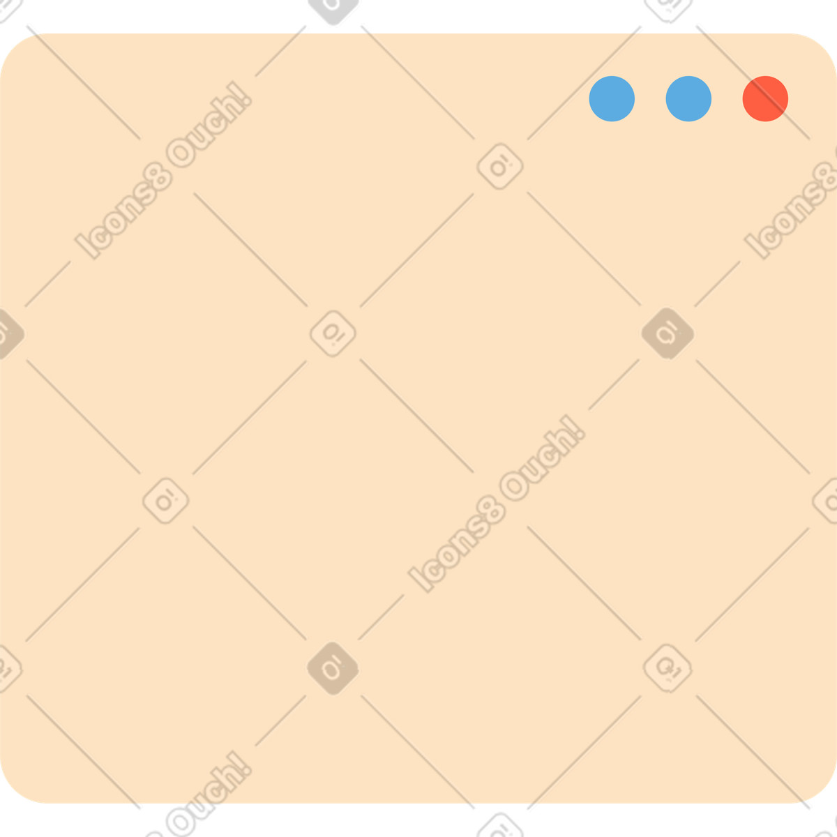 Empty browser window illustration featuring clipart in PNG SVG