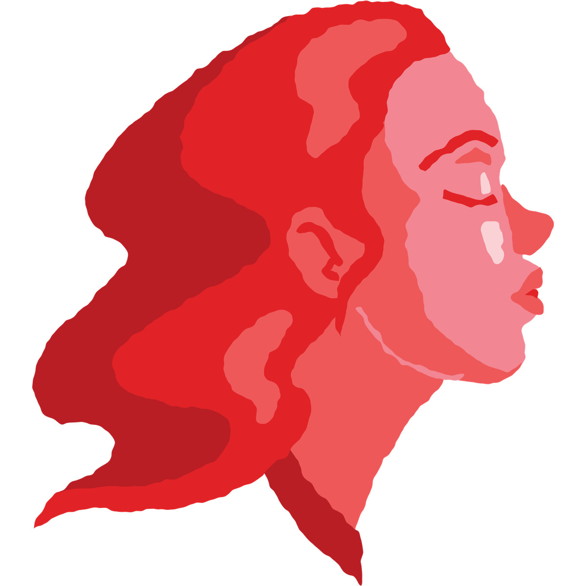 Ilustración Woman head air kiss en estilo Cherry a descargar en PNG y SVG