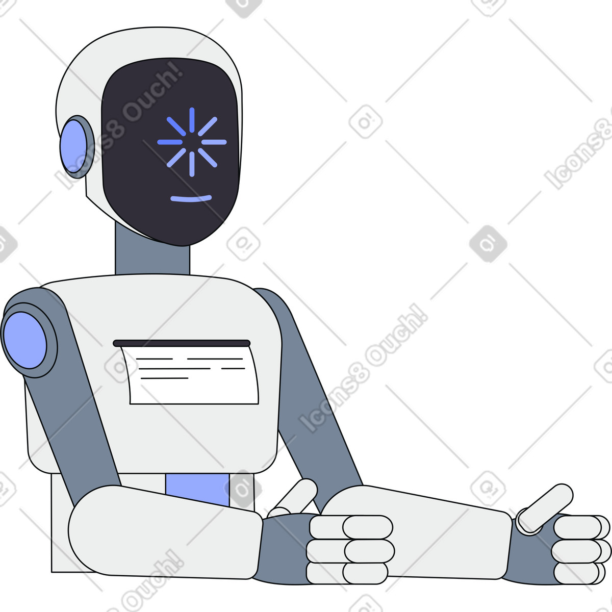Robot umanoide illustrazione in stile Teko scarica in PNG, SVG