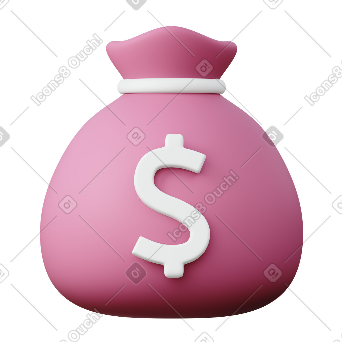 Money Bag Emoji illustration in 3D Sugary style download in PNG, SVG
