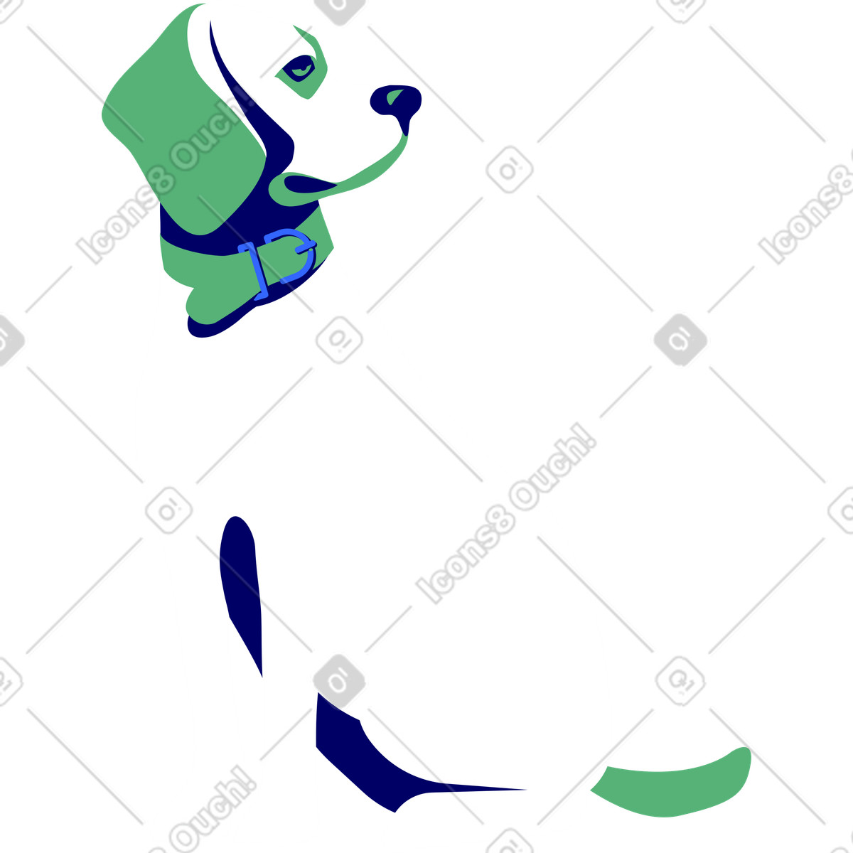 Hund-Illustration im Lounge-Stil als Download in PNG, SVG