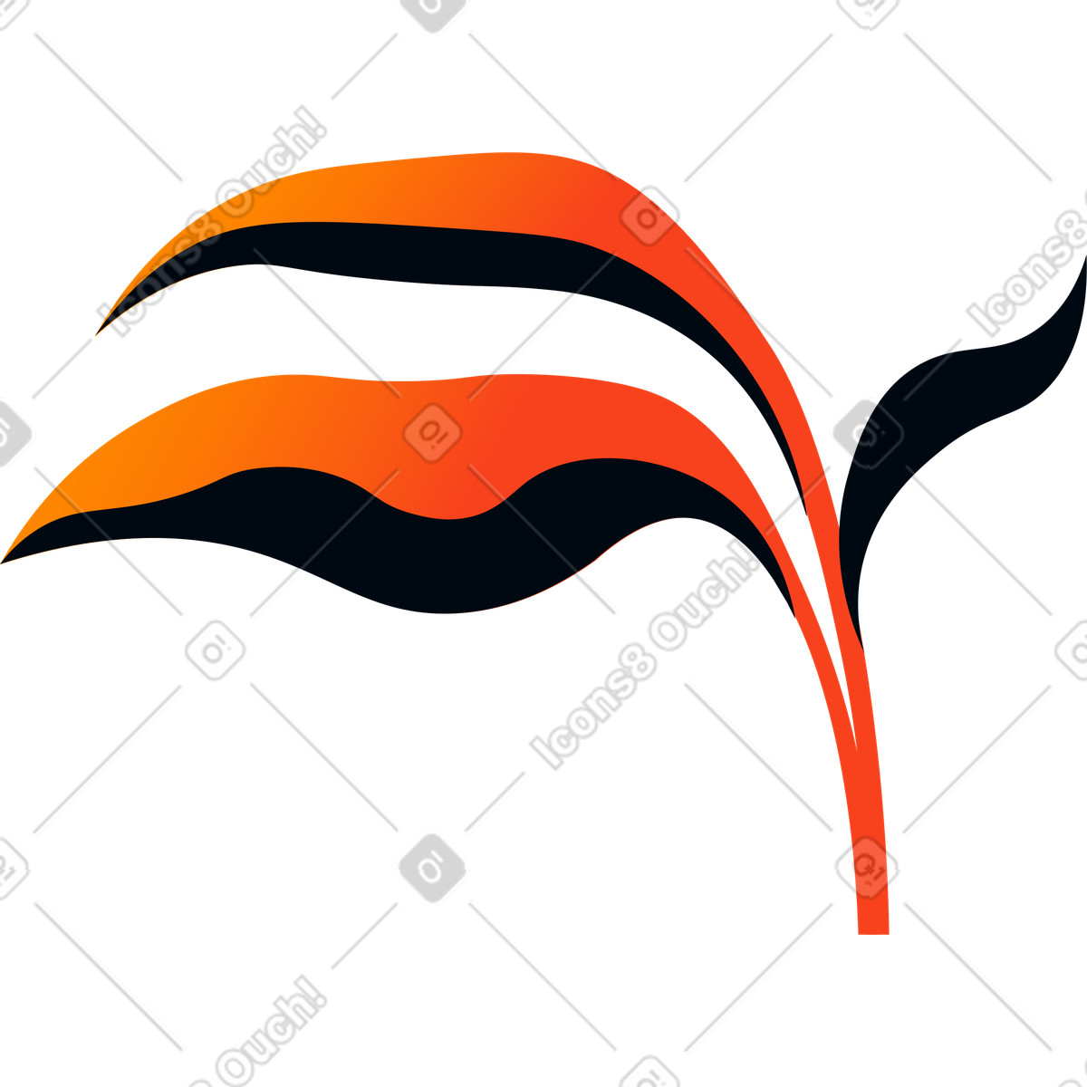 Illustration Herbe noire rouge dans le style Amani à télécharger aux formats PNG, SVG