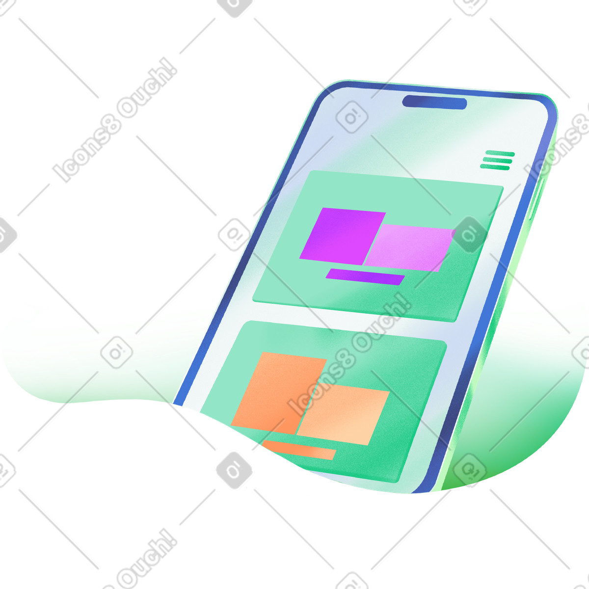 Иллюстрация Телефон с графиками в стиле Smart — скачать в форматах PNG, SVG