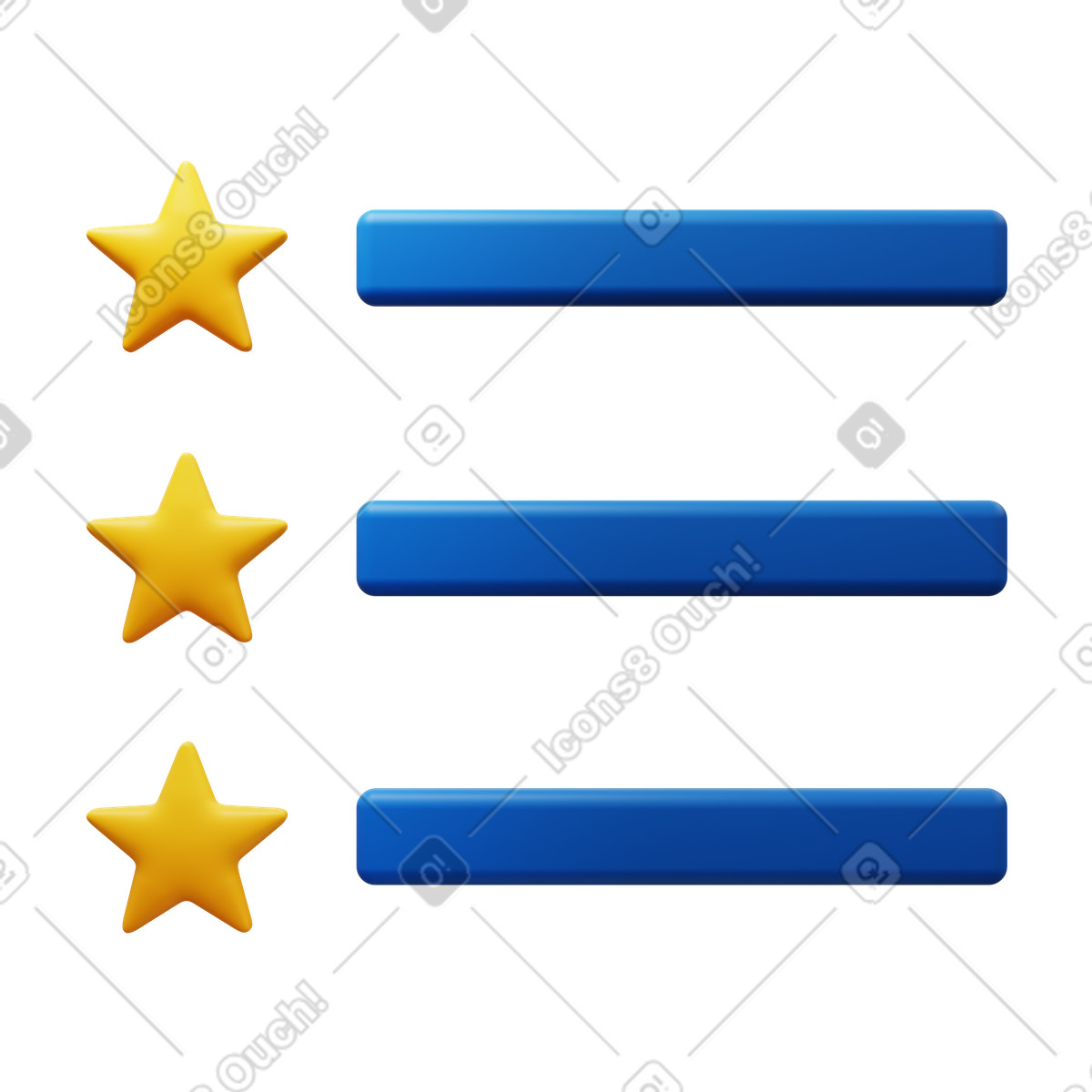 Elenco delle caratteristiche illustrazione in stile 3D Fluency scarica in PNG, SVG
