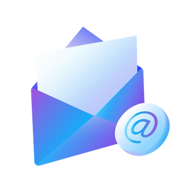 An envelope and at symbol - Hi-tech style illustration