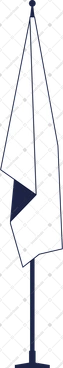 Le drapeau se dresse sur le stand PNG, SVG