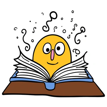A close-up of a face with big eyes emerging from the pages of an open book. The book is resting on a wooden table, and its pages are fluttering slightly as if blown by a gentle breeze. The features of the face, such as the nose and mouth, are formed from swirling words and letters, creating a unique and imaginative appearance. The background is softly blurred to keep focus on the face and the book.