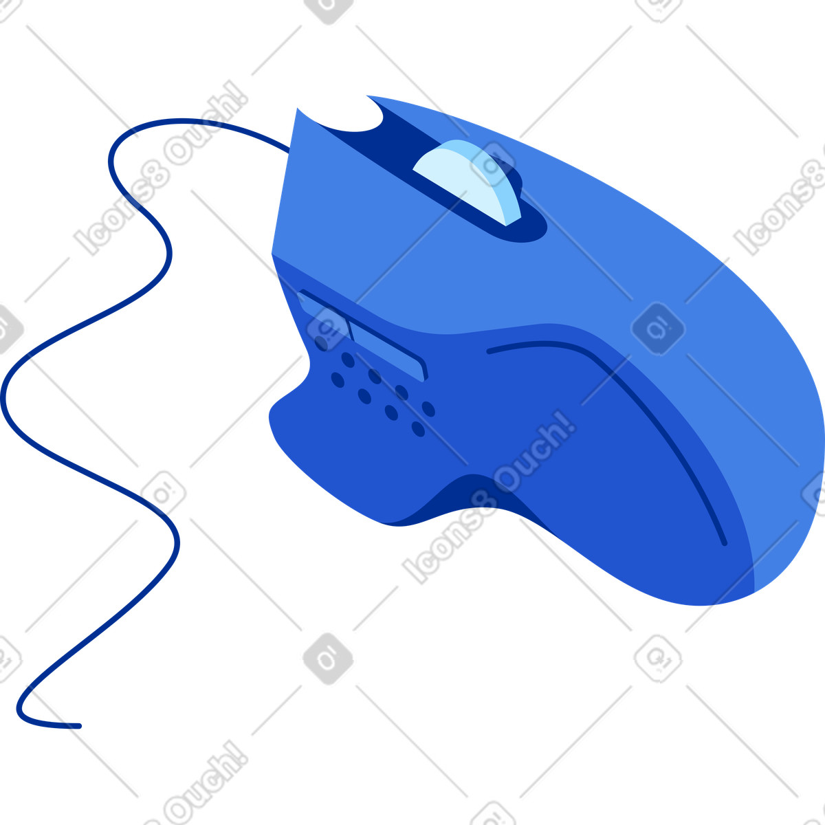 Ilustración Gamer mouse en estilo Glossy a descargar en PNG y SVG