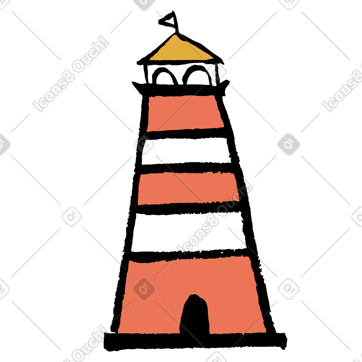 Faro illustrazione in stile Scandi scarica in PNG, SVG