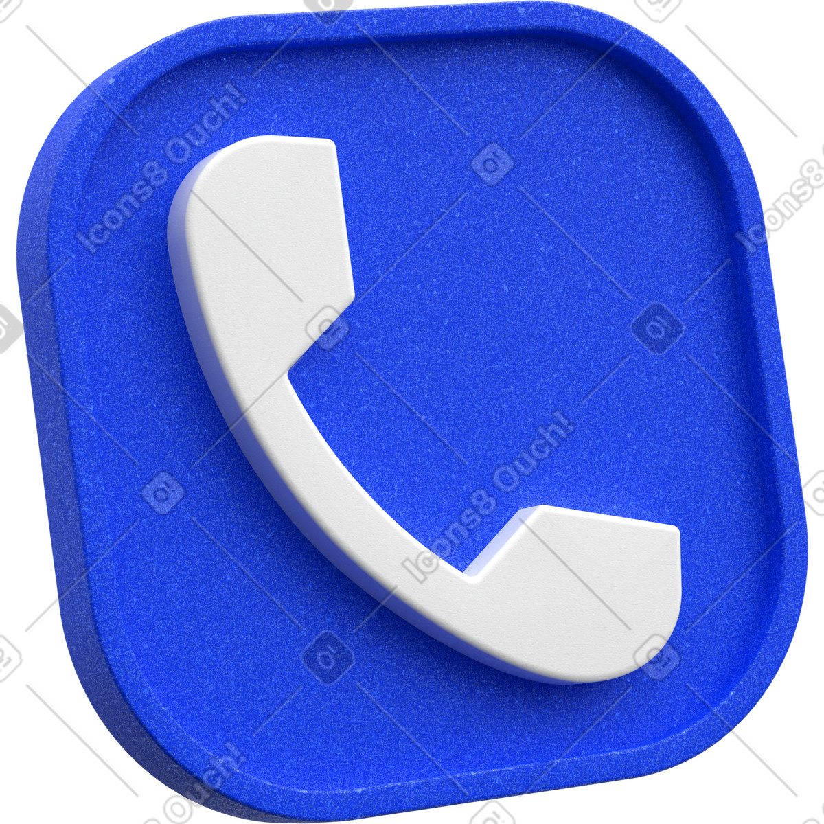 Blue call icon illustration in 3D Enterprise style download in PNG, SVG