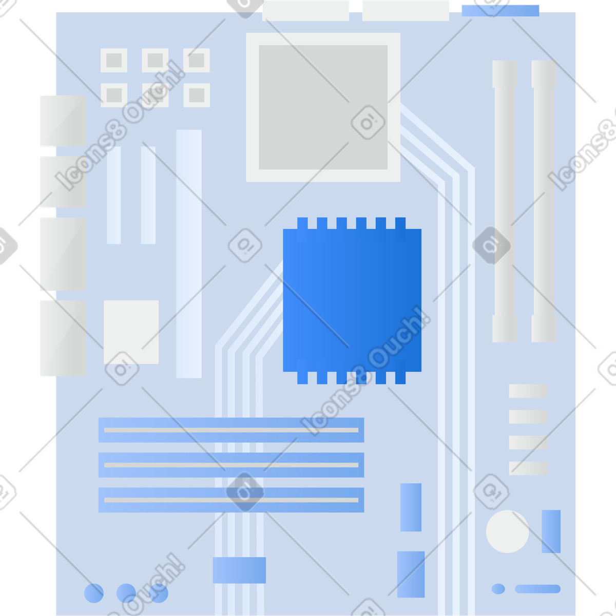 Scheda madre del computer illustrazione in stile Clip scarica in PNG, SVG
