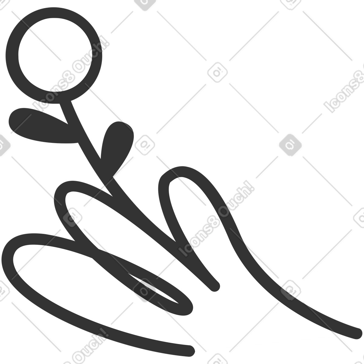 Crayon スタイルの 花 のイラストをPNG、SVG形式でダウンロード