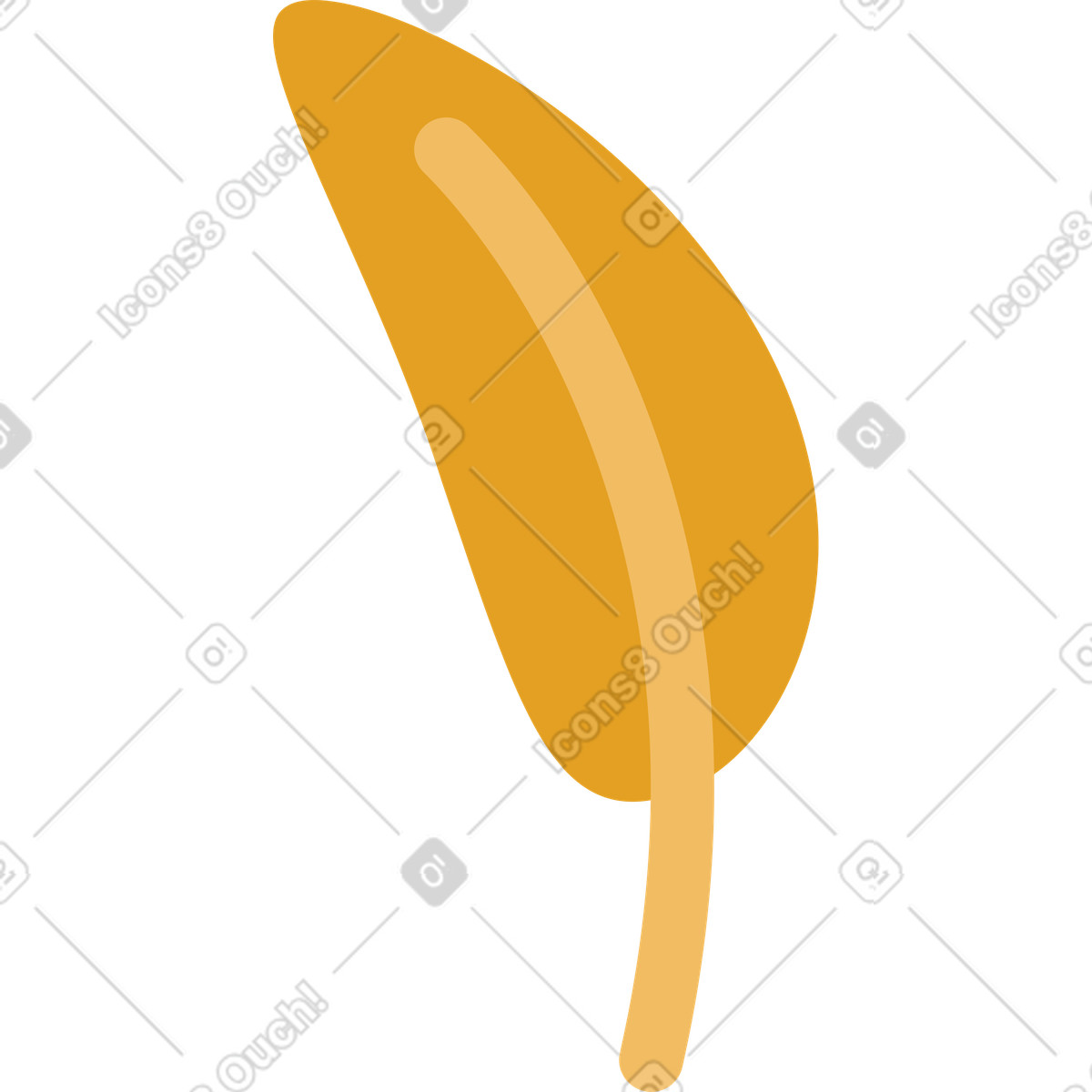 Feather illustration in Arabica style download in PNG, SVG