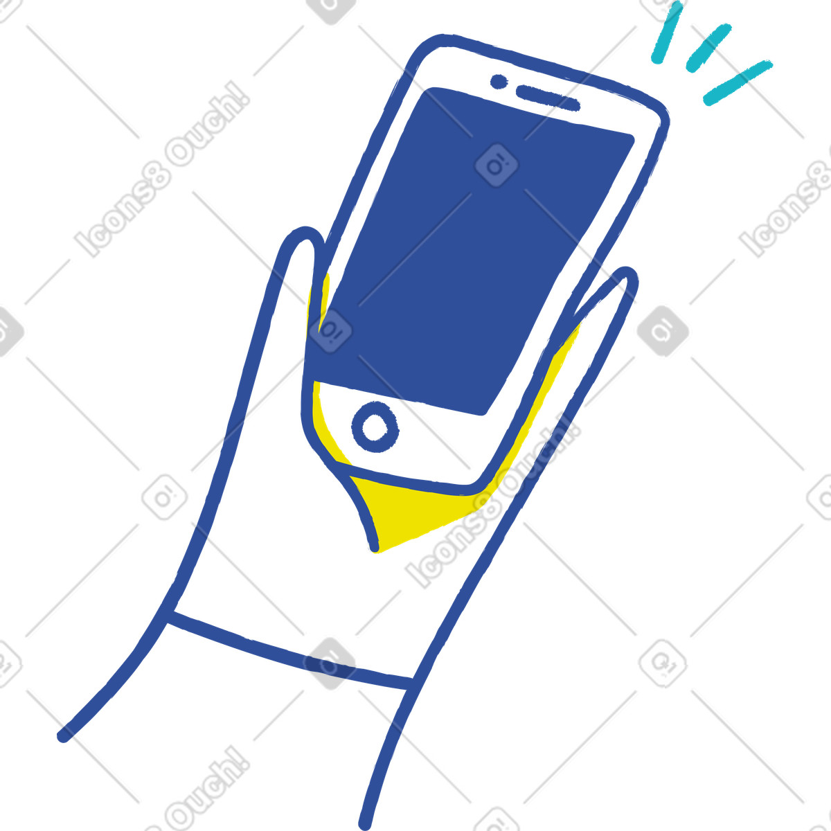 Cellulare in mano illustrazione stile Lime scarica PNG, SVG