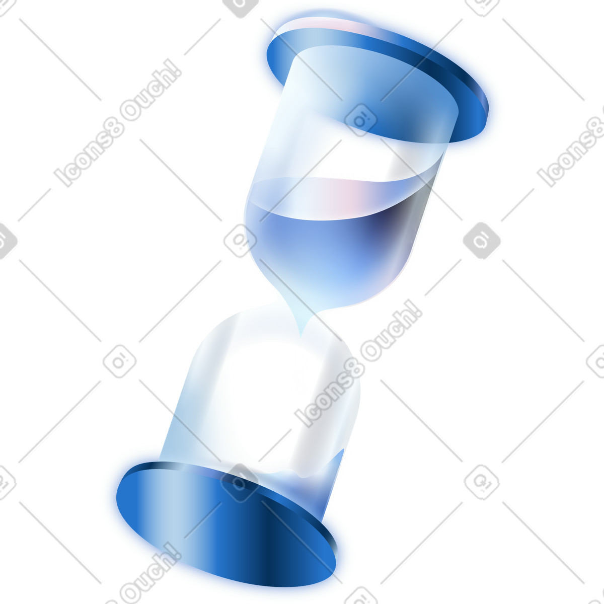 Blue hourglass timer transparent illustration in Dimension style download in PNG, SVG
