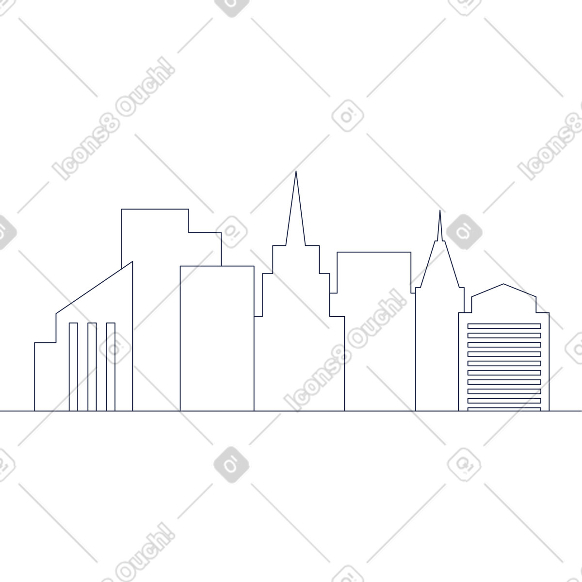 下载 Urban Line 风格的 城市线 插画，支持 PNG、SVG 格式