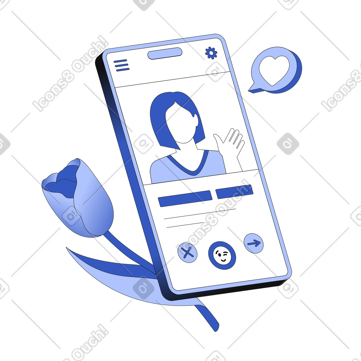 Profil auf dating-app-Illustration in PNG, SVG