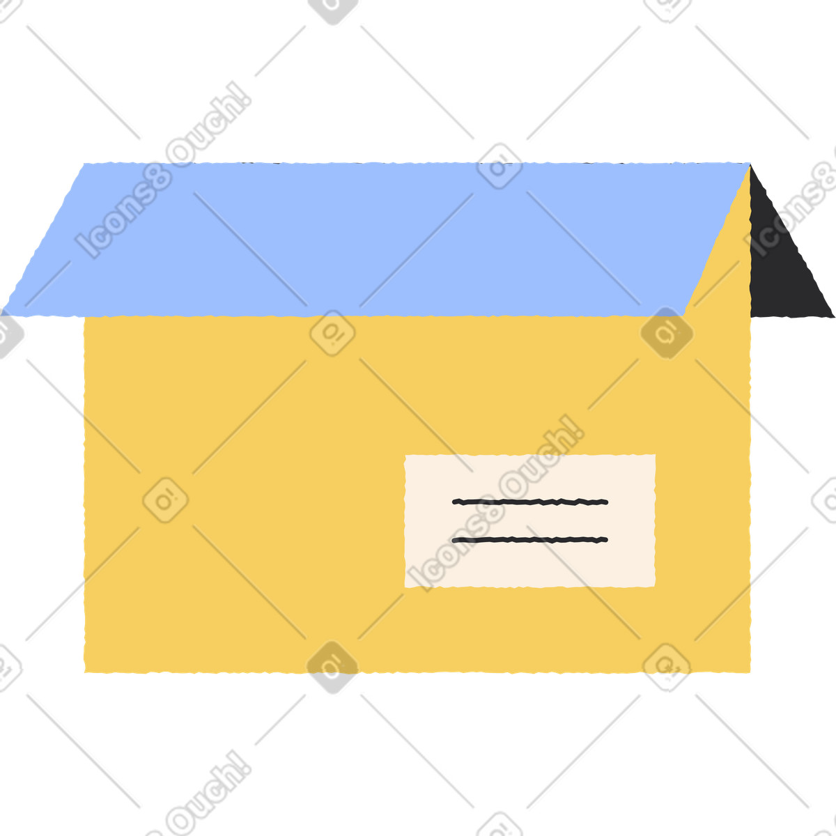 Illustration Boîte jaune dans le style Pablo à télécharger aux formats PNG, SVG