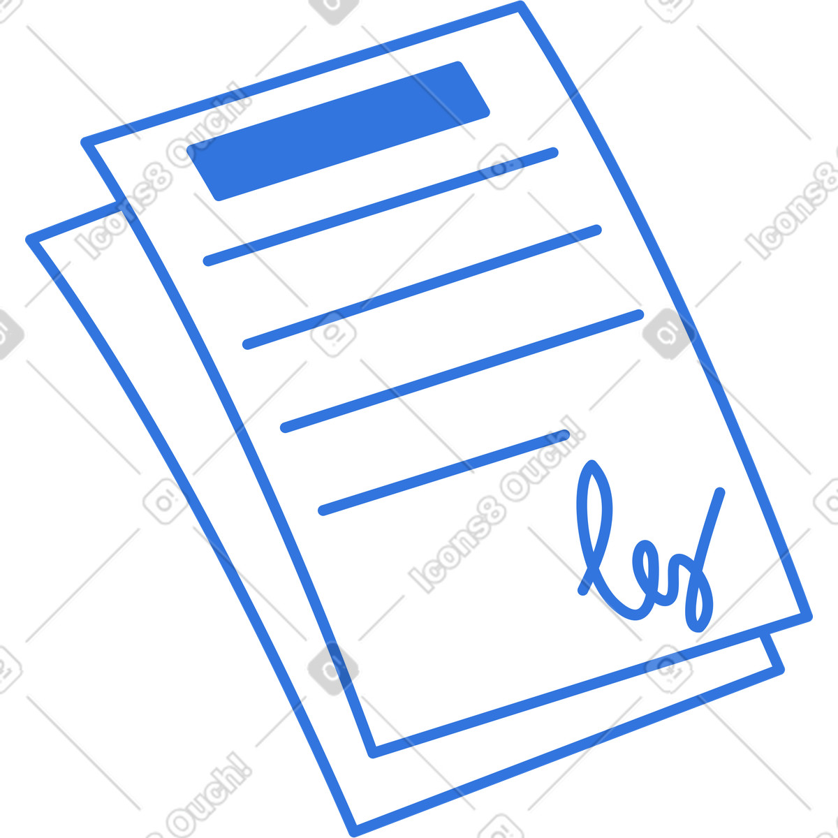 Signed documents illustration in PNG, SVG