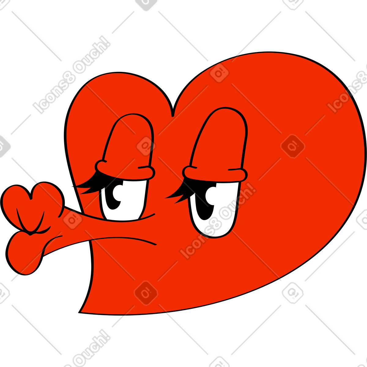 Heart illustration in Looney style download in PNG, SVG