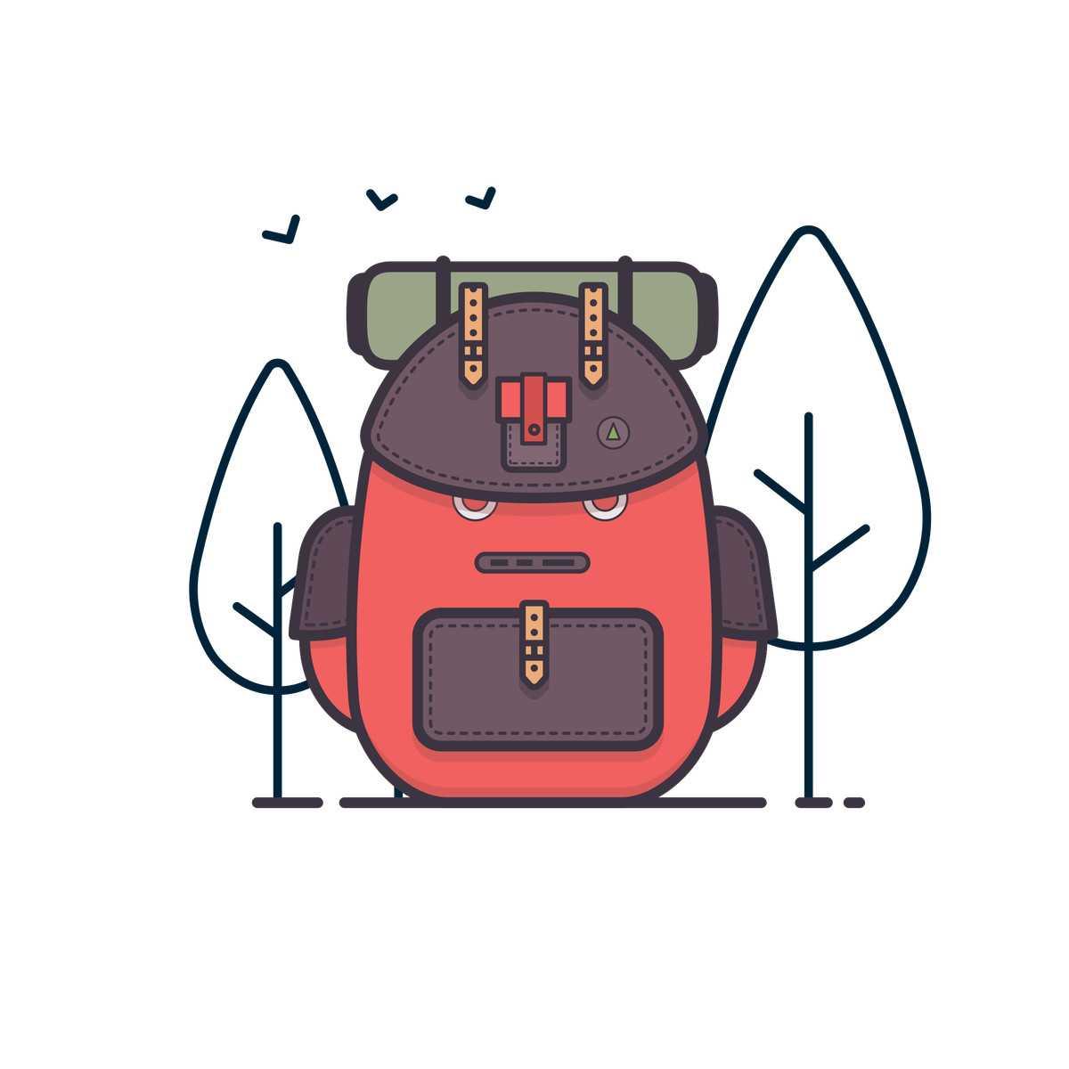 Travel bag illustration in Gummy style download in PNG, SVG