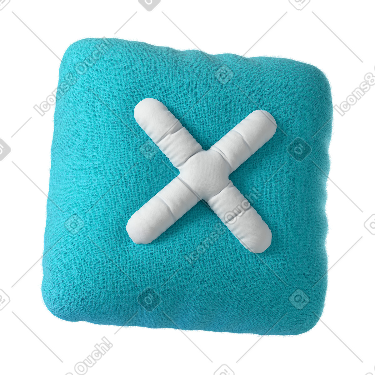 Cancel button illustration in 3D Plush icons style download in PNG, SVG