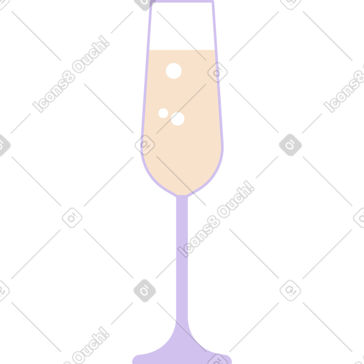 Bicchiere di champagne illustrazione in stile Folks scarica in PNG, SVG