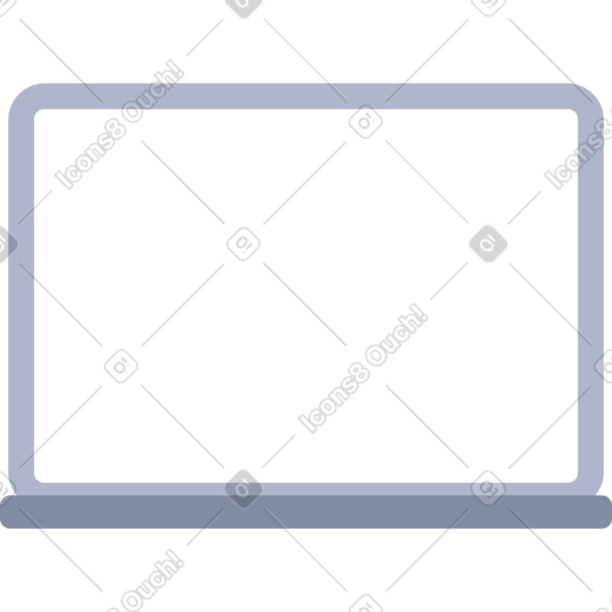 Illustration Vue de face l'ordinateur portable dans le style System à télécharger aux formats PNG, SVG