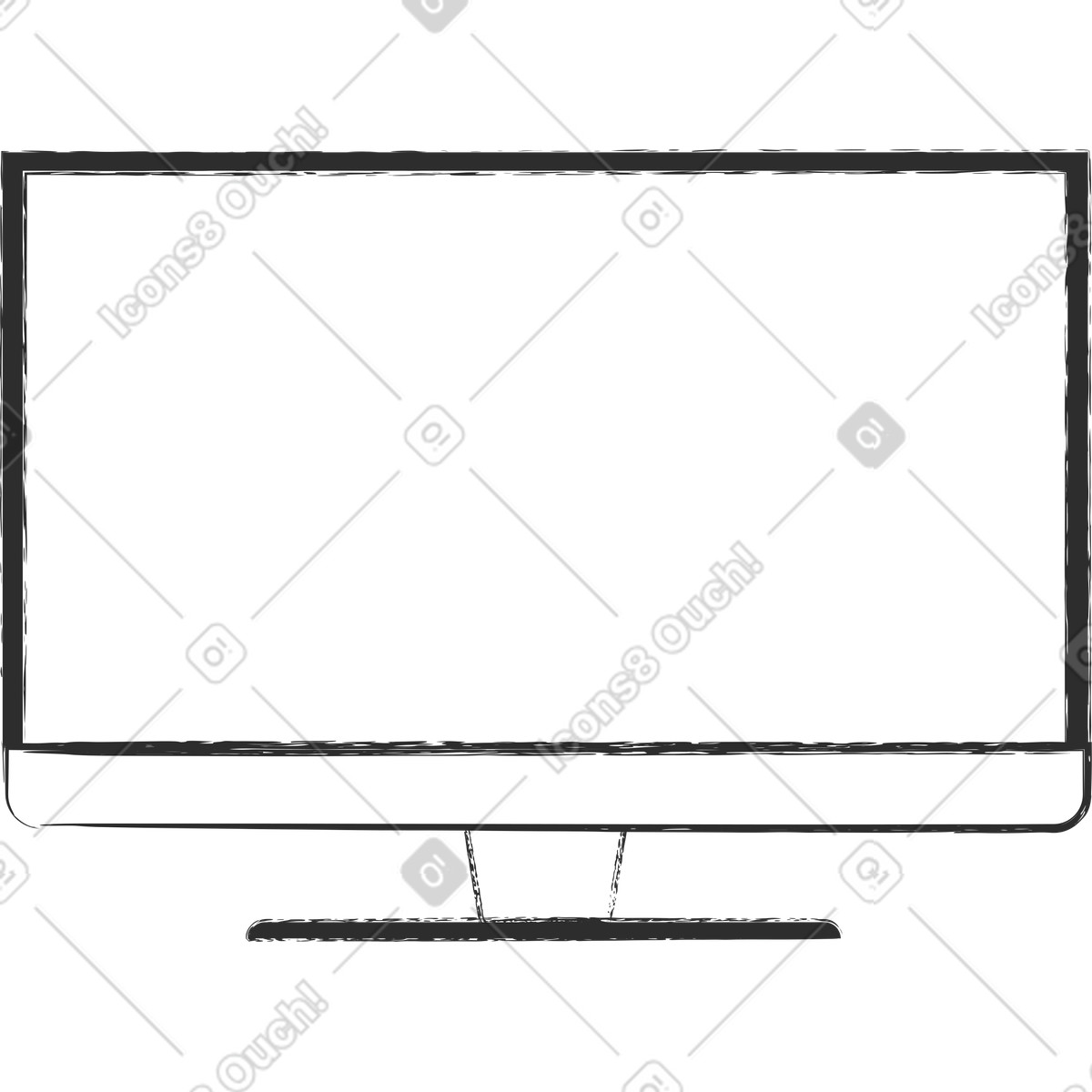 Ilustración Monitor de computadora en estilo Graphite a descargar en PNG y SVG
