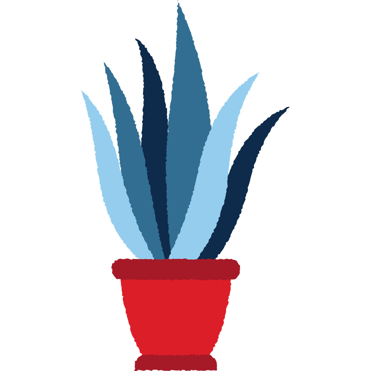 Ilustração de Plant with blue leaves in red pot em no estilo Cherry para baixar em PNG, SVG