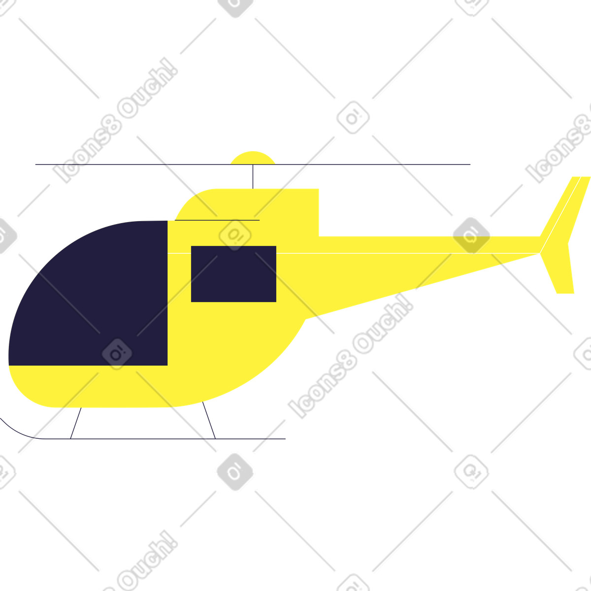 Illustration Hélicoptère dans le style Mellow à télécharger aux formats PNG, SVG