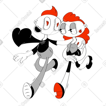 Dating pair in love PNG, SVG