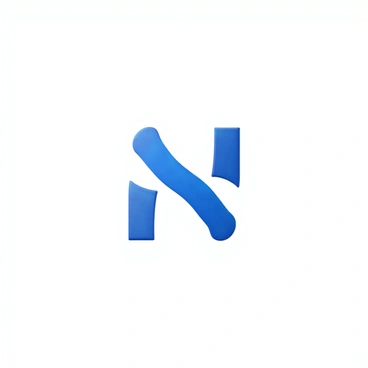 A logo design featuring a minimalistic shape representing innovation, with smooth lines and a modern aesthetic. The main element is a stylized letter or abstract symbol, rendered in a bold blue color to convey technology and trust. The logo is centered on a plain white background, enhancing its simplicity and elegance. The overall composition is balanced, with a clean and professional appearance suitable for a tech startup.