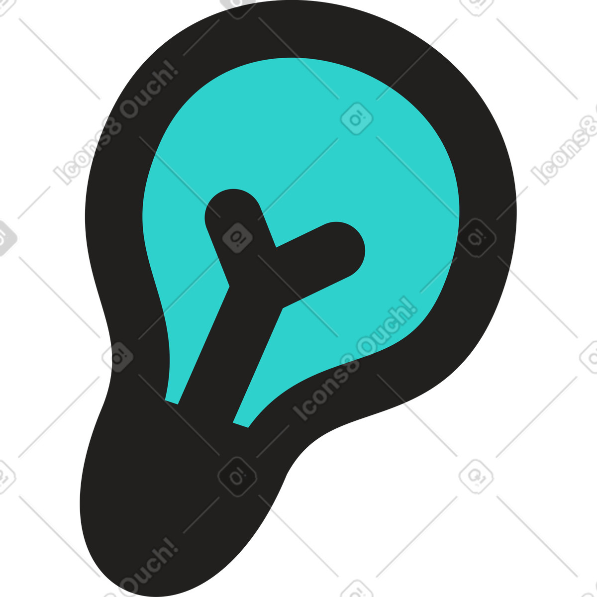 Bulb illustration in Little style download in PNG, SVG