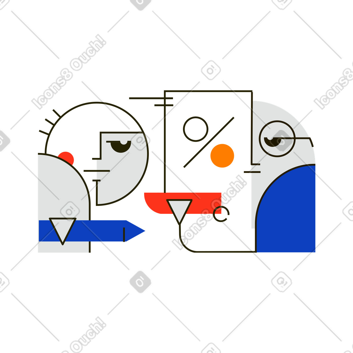 Credit Contract illustration in Geom style download in PNG, SVG
