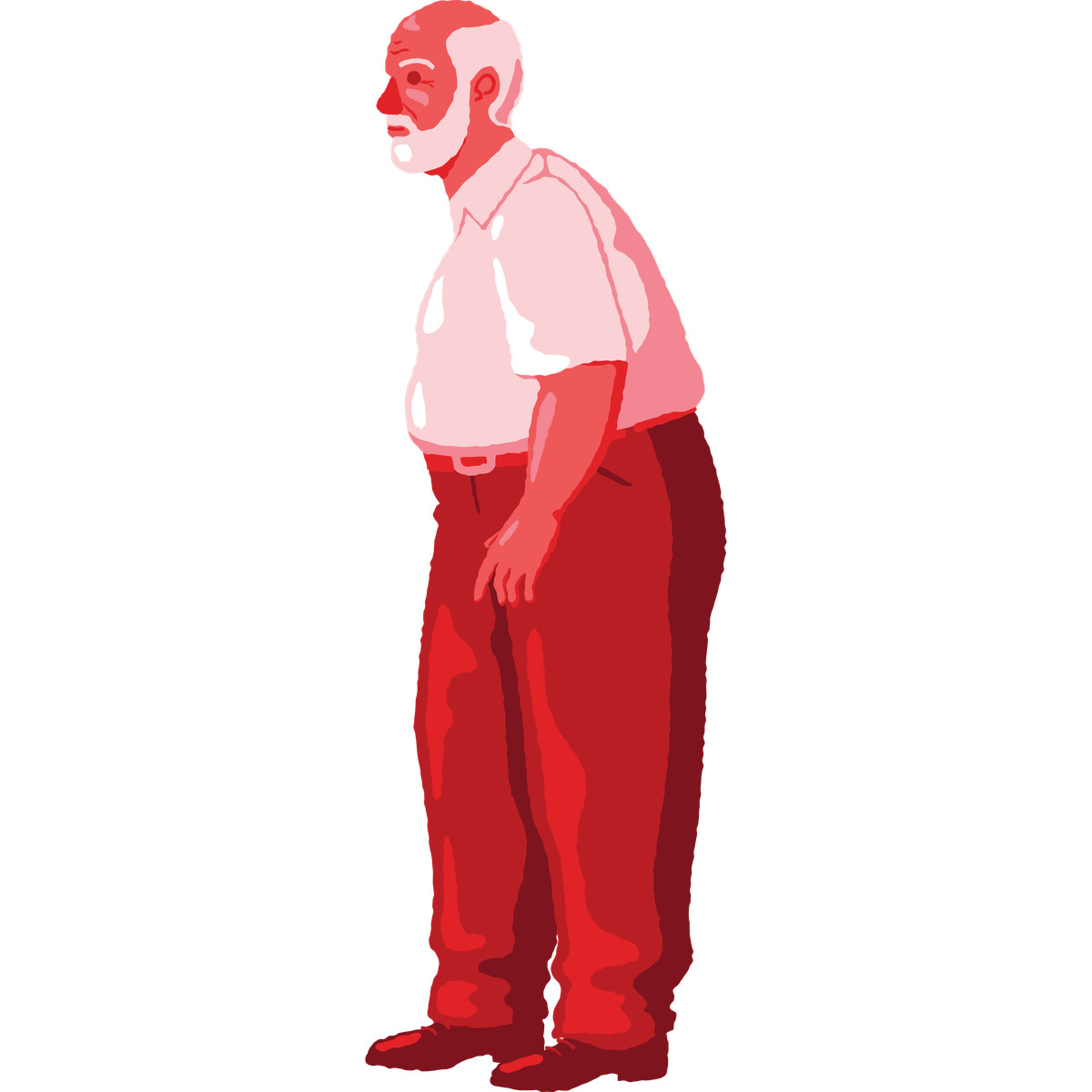 Cherry スタイルの Old man standing side view のイラストをPNG、SVG形式でダウンロード