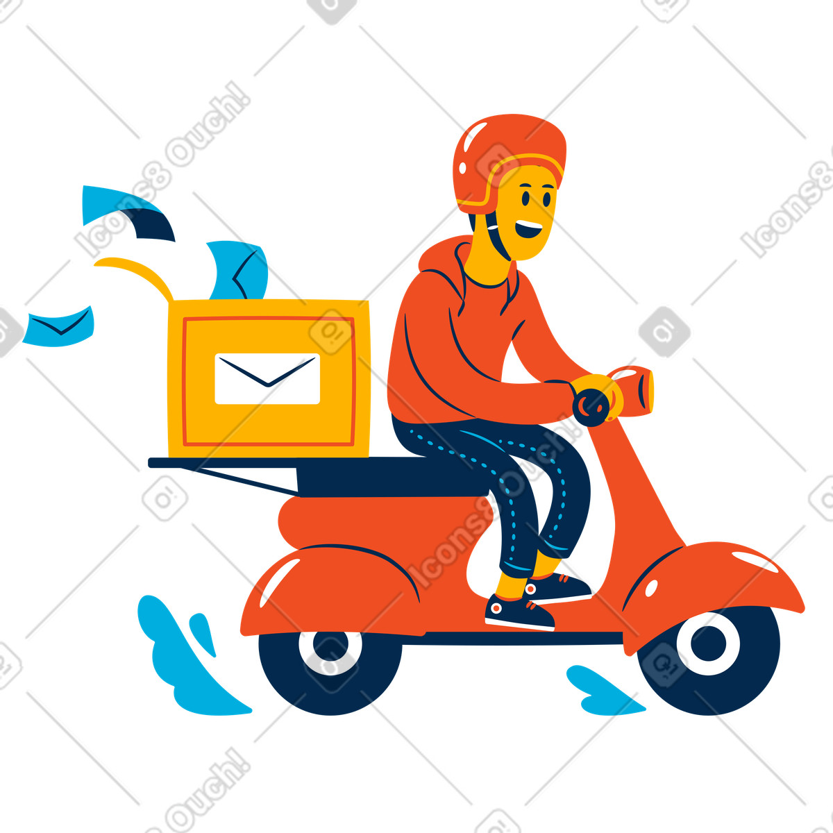 Consegna veloce in scooter illustrazione stile Flame scarica PNG, SVG