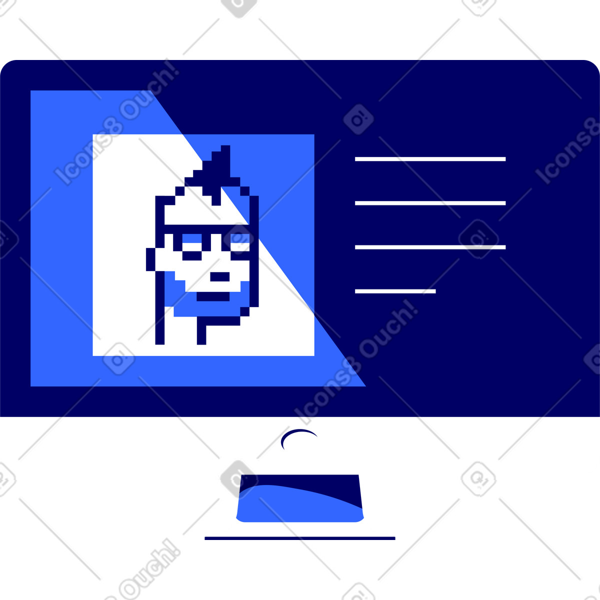 下载 Lounge 风格的 监视器屏幕上的图片 插画，支持 PNG、SVG 格式