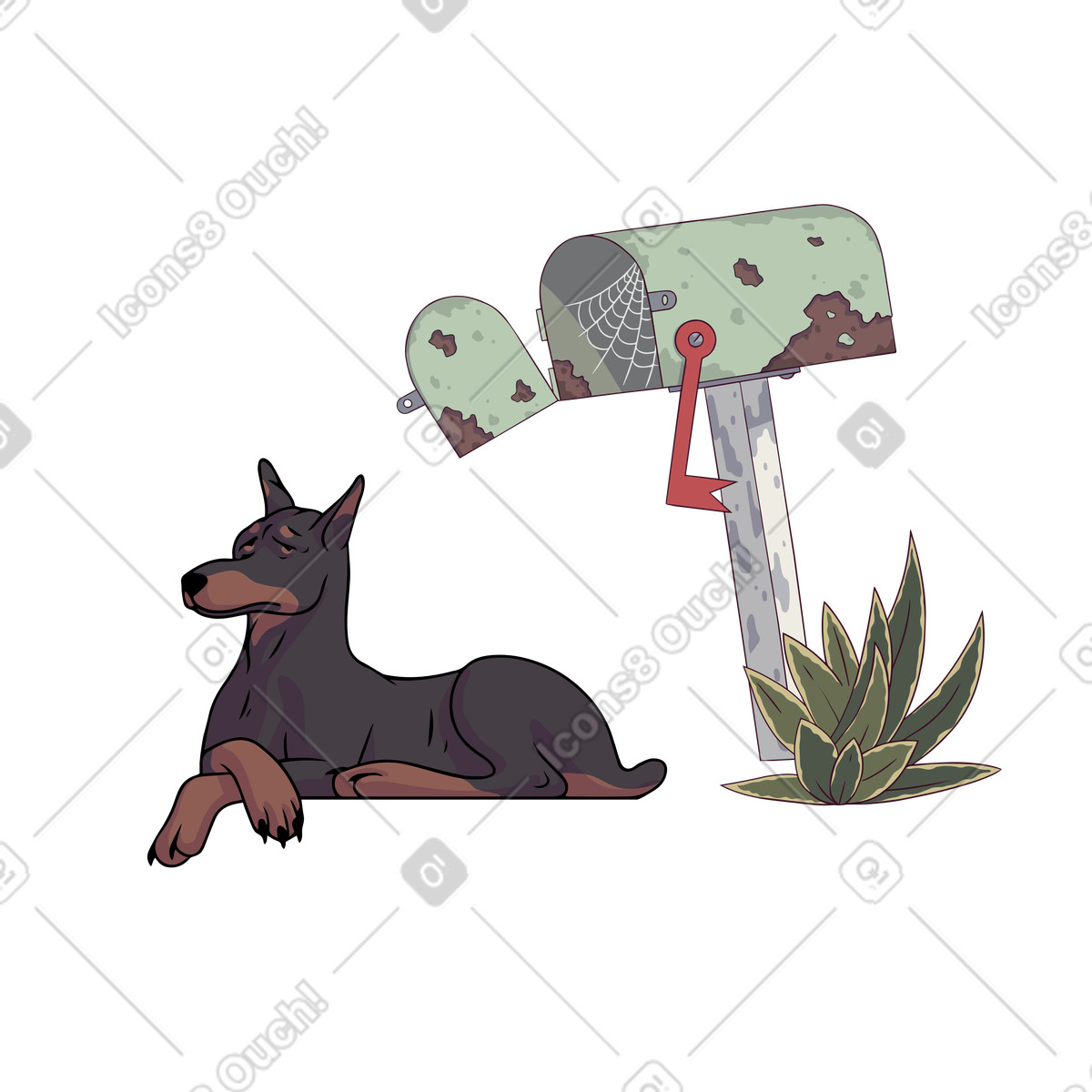 No messages illustration in Eastwood style download in PNG, SVG