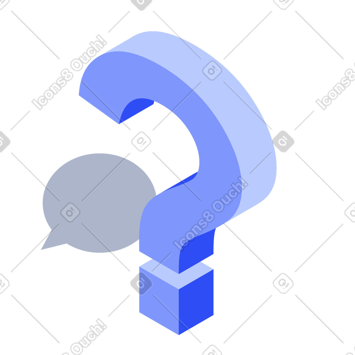 Online help center question mark with message chat bubbles illustration in System style download in PNG, SVG