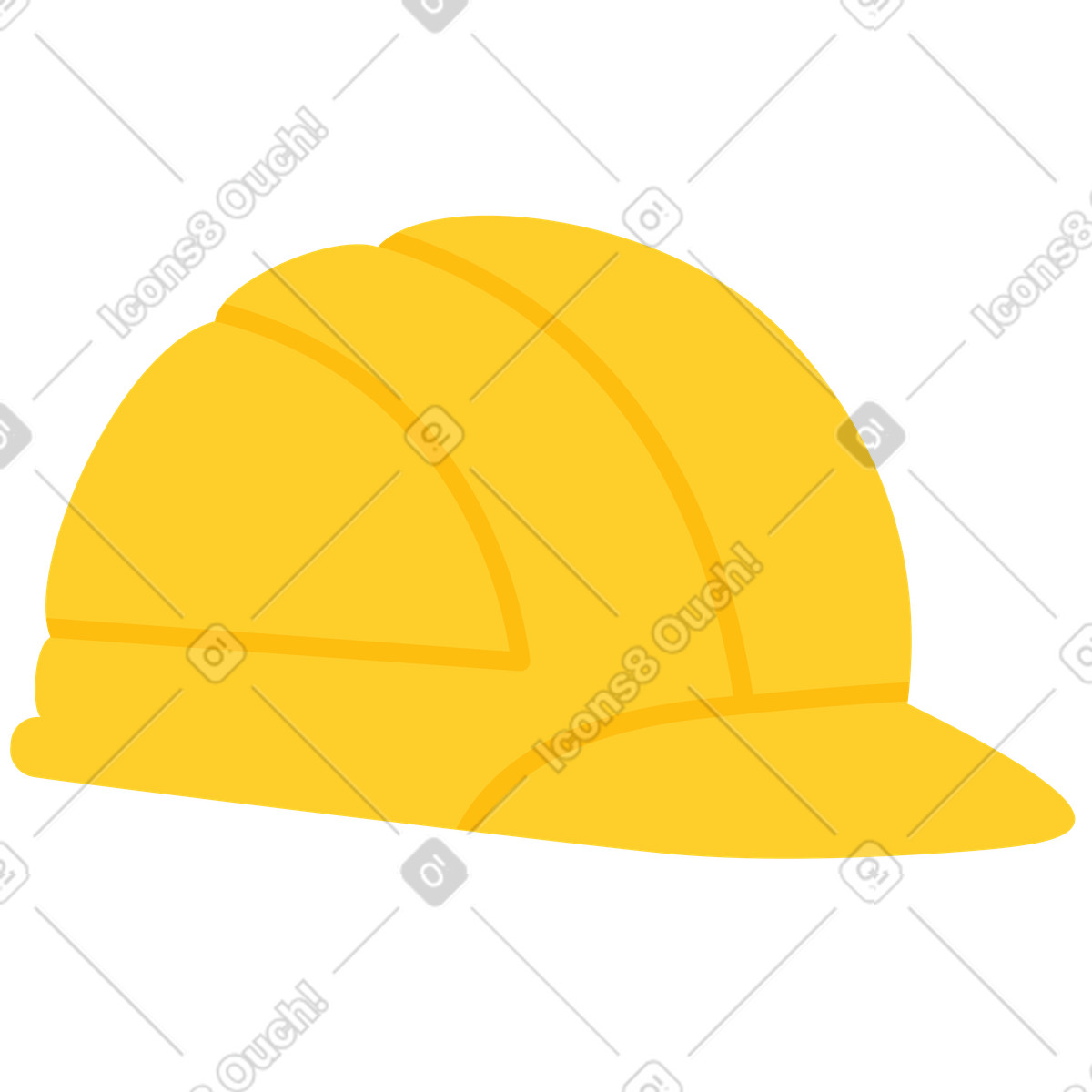 Ilustração de Capacete construção amarelo em no estilo Sammy para baixar em PNG, SVG