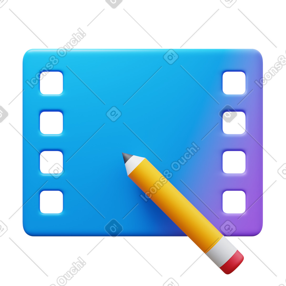 3D Fluency 스타일의 Video editing 일러스트레이션 PNG, SVG 다운로드
